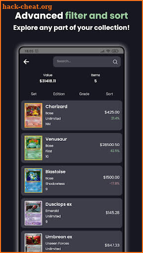 TCG Portfolio - Card Price App screenshot