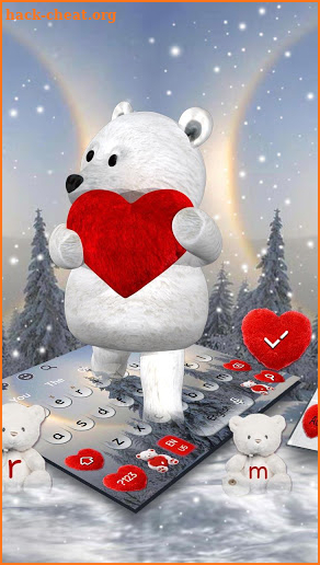 Teddy Bear Love 3D Keyboard Theme screenshot