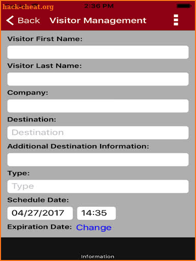 TEKControl Visitor Management screenshot