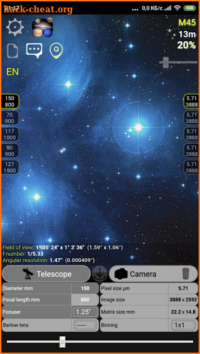 Telescope calculator (no ads) screenshot