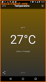 Temperature screenshot