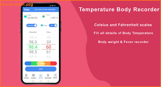 Temperature Body Diary screenshot