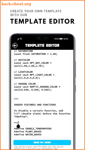 TEMPLATES - FOR HAPTIC SHADER screenshot