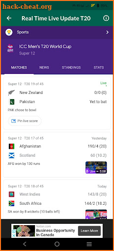 Ten Sport Live T20 screenshot