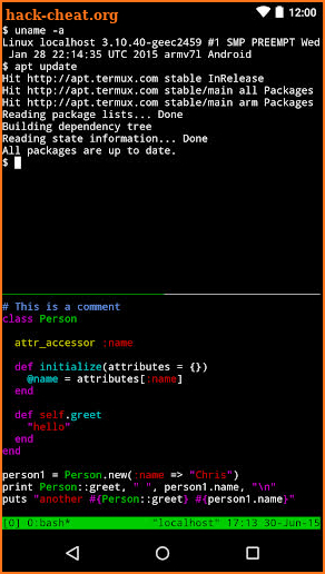 Termux screenshot