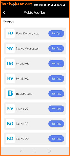 Test Lab App screenshot