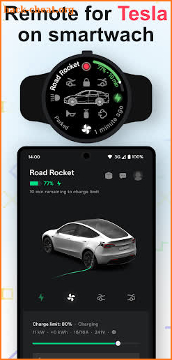 Teswear: Watch app for Tesla screenshot