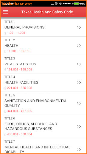 Texas Health and Safety 2019 screenshot