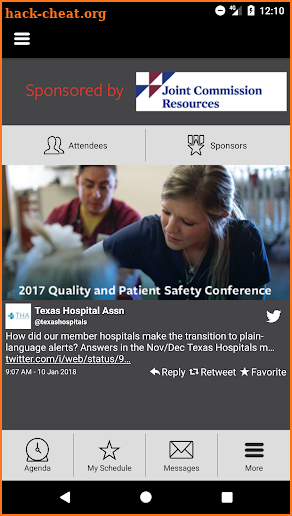 Texas Hospital Assoc. Events screenshot