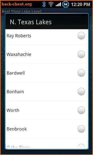 Texas Lake Levels screenshot