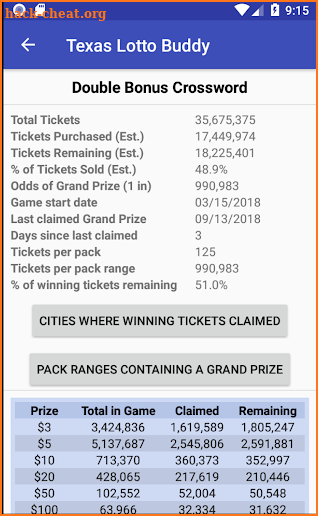 Texas Lotto Buddy screenshot