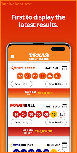 Texas Lotto Results screenshot