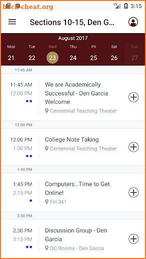 Texas State University Events screenshot