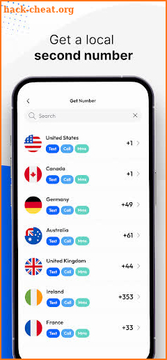 Text Call: Second Phone Number screenshot