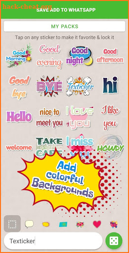 Texticker, Create Text Stickers - WAStickerApps screenshot