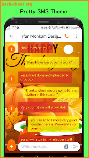 Thanksgiving SMS Go Theme screenshot