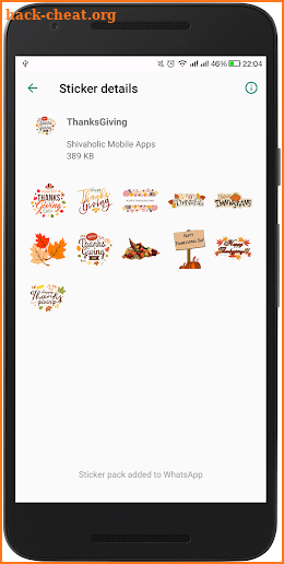 Thanksgiving Stickers for WAStickerApps screenshot