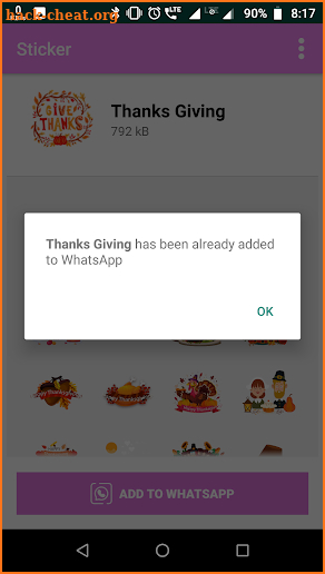 Thanksgiving Stickers for whatsapp screenshot