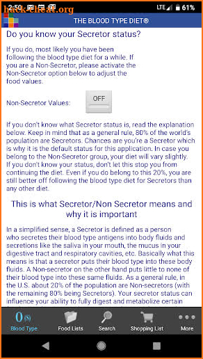 The Blood Type Diet® screenshot