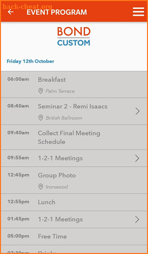 The BOND Events Delegates App screenshot