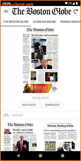 The Boston Globe e-Paper screenshot