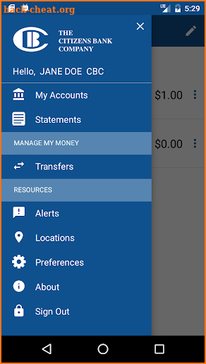 The Citizens Bank Mobile screenshot