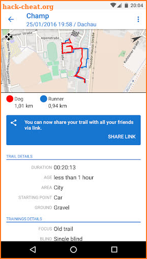 The Mantrailing App screenshot