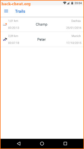 The Mantrailing App screenshot