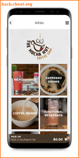 The Mocha Nut Coffee App screenshot