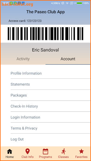 The Paseo Club App screenshot