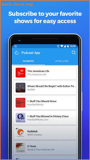 The Podcast App screenshot