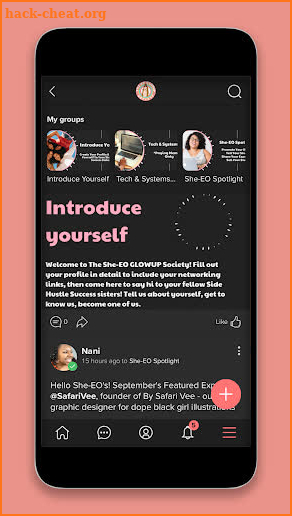 The SheEO GLOWUP Society screenshot