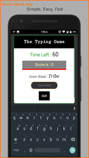 The Typing Game screenshot