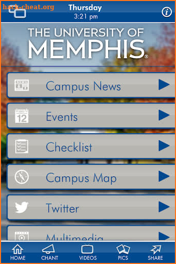 The University of Memphis screenshot