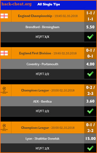 The Vegas HT/FT Betting Tips screenshot