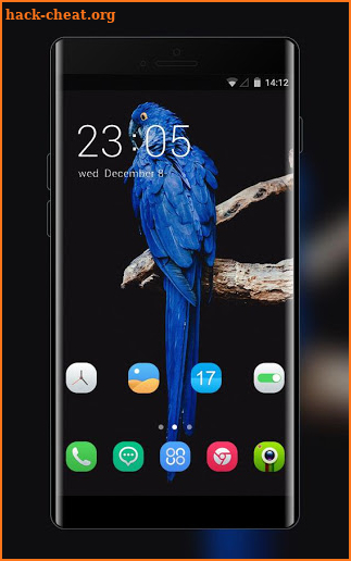 Theme for blue parrot bird branch wallpaper screenshot