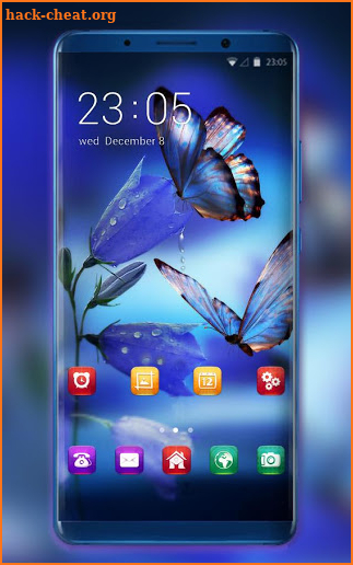 Theme for fluorescent butterfly wallpaper screenshot