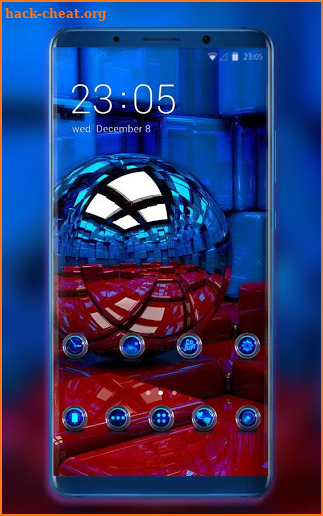 Theme for globe blue red cube fantasy wallpaper screenshot