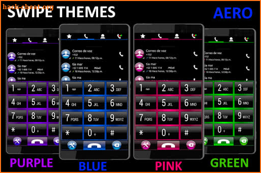 THEME SWIPE DIALER AERO GREEN screenshot