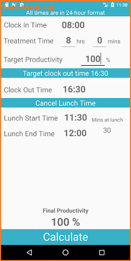 Therapy/Rehab Productivity Calculator screenshot