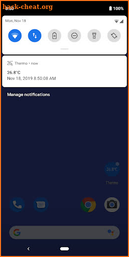 Thermometer in Status Bar screenshot