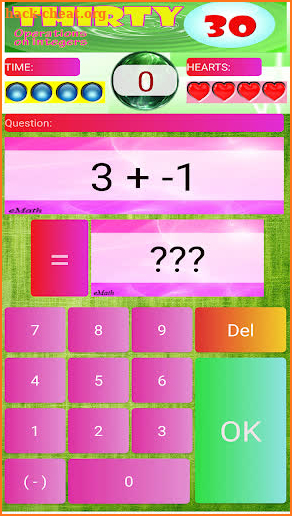 THIRTY: Operation on Integers Game screenshot