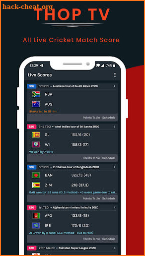 Thop TV : Live Cricket TV Streaming Tips 2020 screenshot