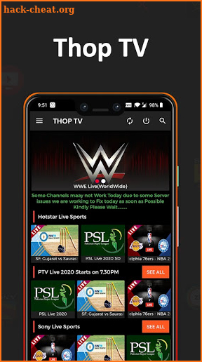 Thop TV : Live Crickey TV , Movies Free Guide screenshot