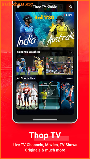 Thop TV : Live TV, Movies Free Guide screenshot