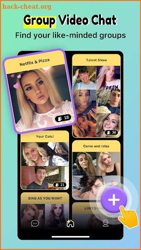 Three - group video chat screenshot