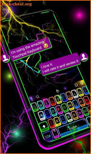 Thunder Neon Colorful Lights Keyboard Theme screenshot