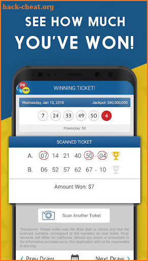 Ticket Scanner for Mega Millions & Powerball screenshot