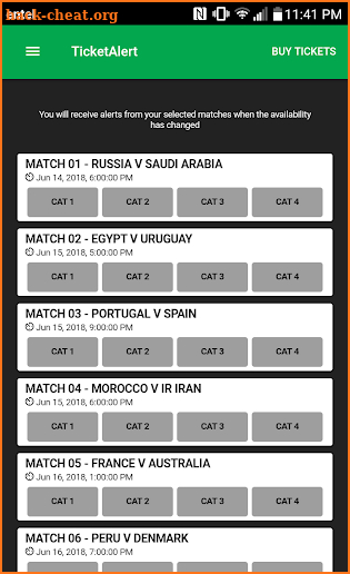 TicketAlert - Russia 2018 screenshot