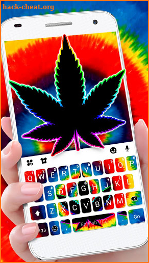 Tiedye Neon Weed Keyboard Theme screenshot